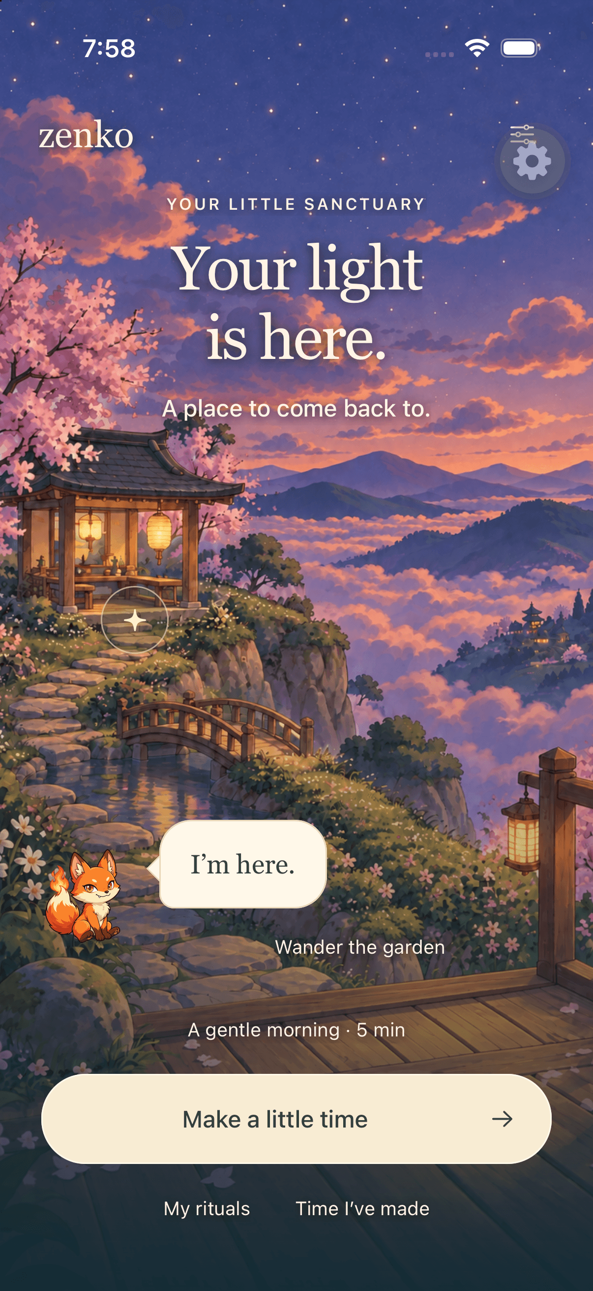 Actual Zenko sanctuary screen